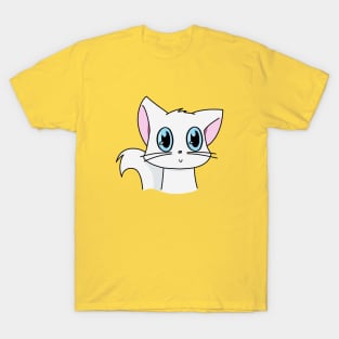 Cute White Cat With Blue Eyes T-Shirt